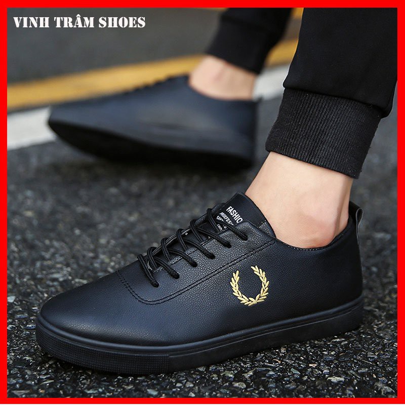 Giày thể thao nam sneaker màu đen bông lúa đế cao 4cm,hàng sẵn kho từ 38 - 43