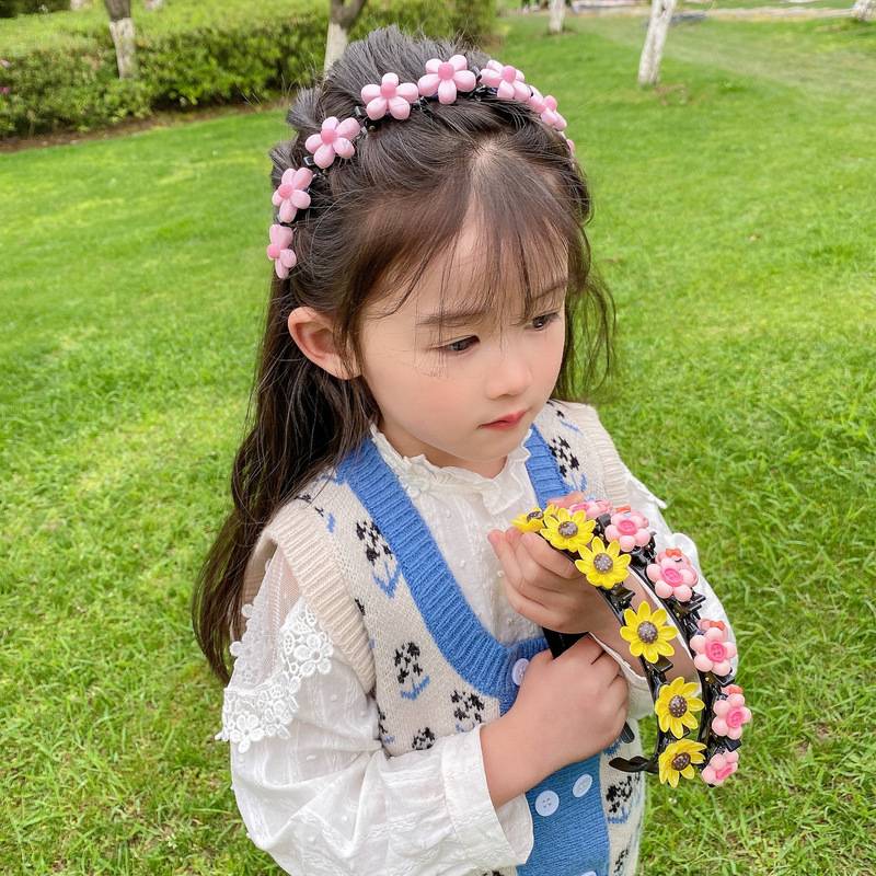 Băng đô cài tóc hình hoa phong cách Hàn Quốc đáng yêu cho bé gái