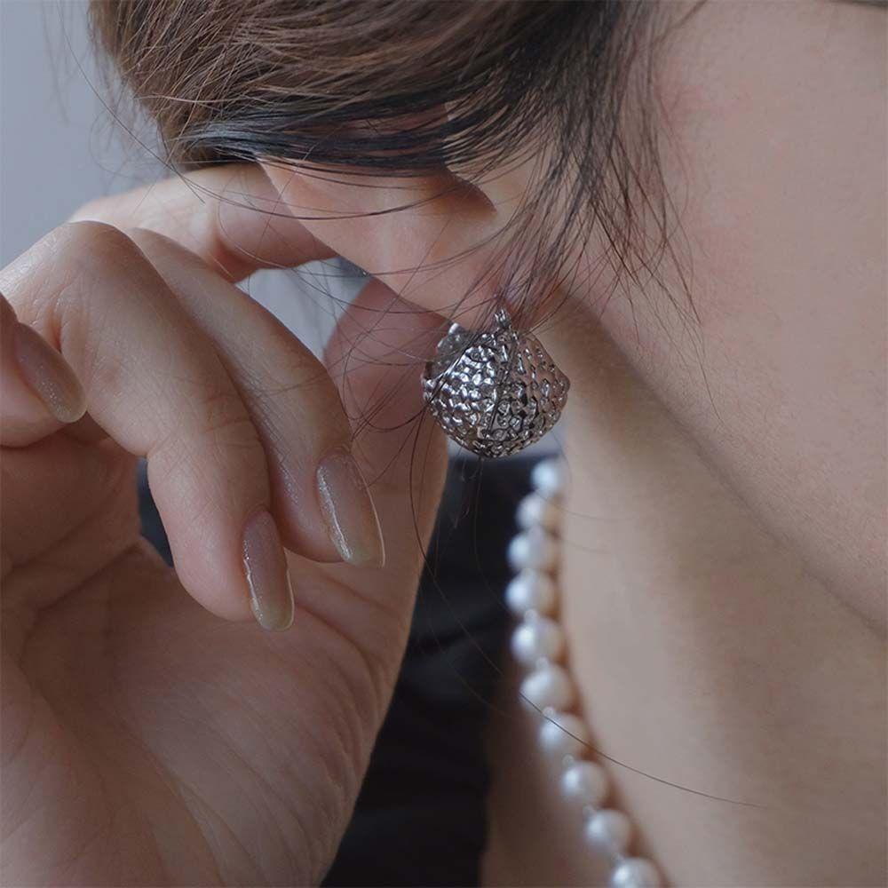 Khuyên Tai Hình Giỏ Tròn Đơn Giản Ngọt Ngào Phong Cách Pháp Cho Nữ