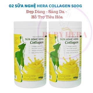 Sữa Nghệ HERA Collagen NC02 Đẹp Dáng -  Đẹp Da - Hỗ Trợ Đau Dạ Dày [CHÍNH HÃNG] (02 HỘP 500GRAM)