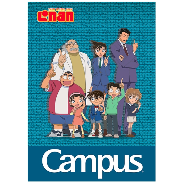 Bộ 5  Vở A4 200 Trang Campus Conan Group - Kẻ Ngang Có Chấm - NB-A4CN200 - Mẫu 2 - Xanh Dương - KOKUYO