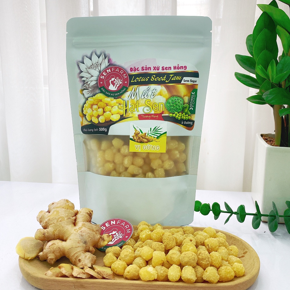 Mứt hạt sen vị gừng thượng hạng ít đường senfarm