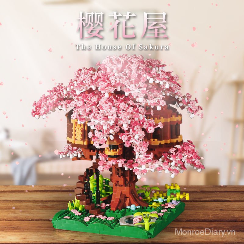 Đồ chơi lắp ráp lego hình ngôi nhà cây hoa anh đào cỡ nhỏ cho bé gái