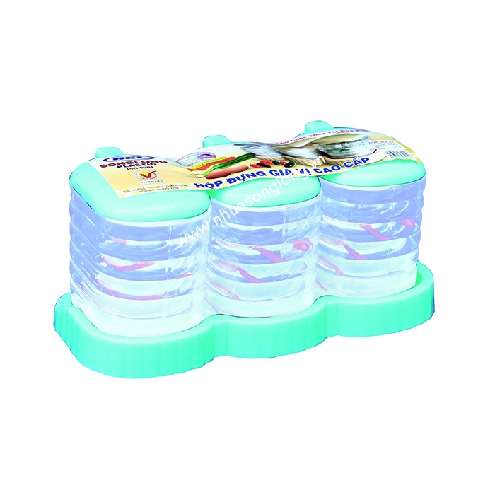 Bộ 3 lọ đựng gia vị Song Long Plastic - 2046