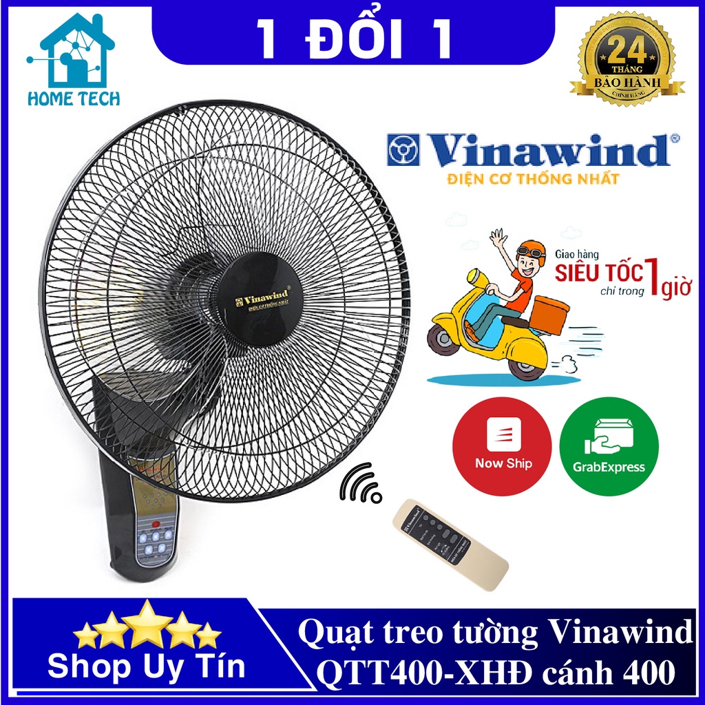 Quạt treo tường Điện cơ Thống Nhất Vinawind QTT400-XHĐ cánh 400mm (có điều khiển)
