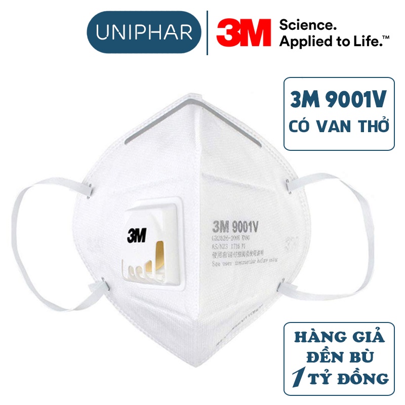 Khẩu trang 3M 9001/9001V có van thở - Hàng nhập khẩu chính hãng - Unipharcare