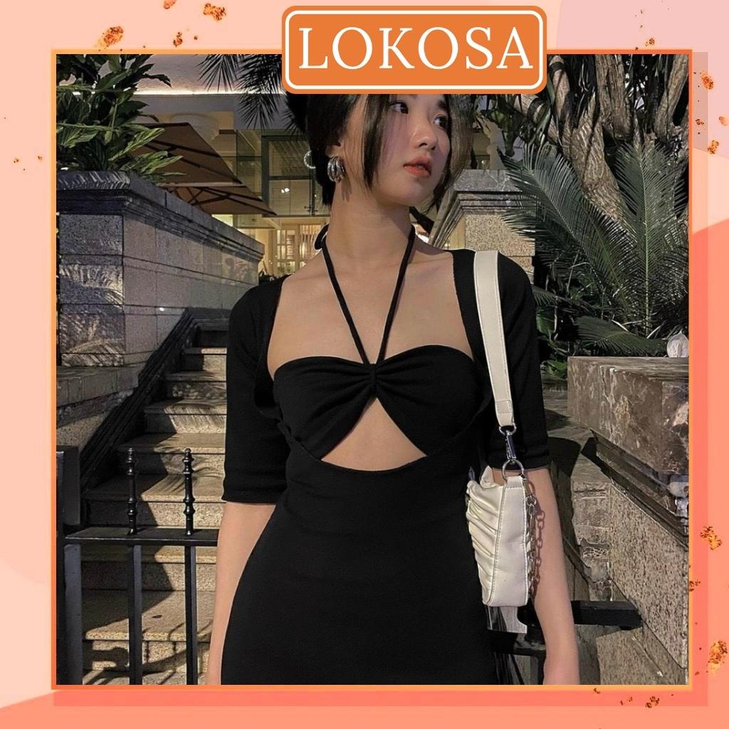 Đầm Body Nữ LOKOSA Váy Ôm Body Sexy Nhún Ngực Rút Dây Tay Ngắn Màu Trơn Đi Chơi, Đi Dự Tiệc Năng Động Sang Trọng VD074 | BigBuy360 - bigbuy360.vn