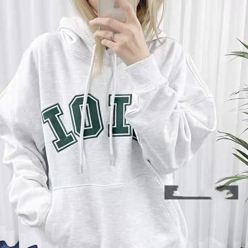 Rose blackpink Áo Hoodie Dáng Rộng In Chữ OIOI Phong Cách Hợp Thời Trang Cho Cặp Đôi