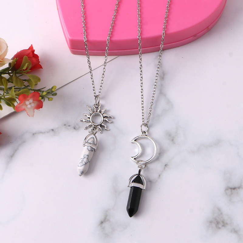 ✿ Bộ 2 Vòng cổ Mặt Trời Và Mặt Trăng Đính Pha Lê Cho Cặp Đôi