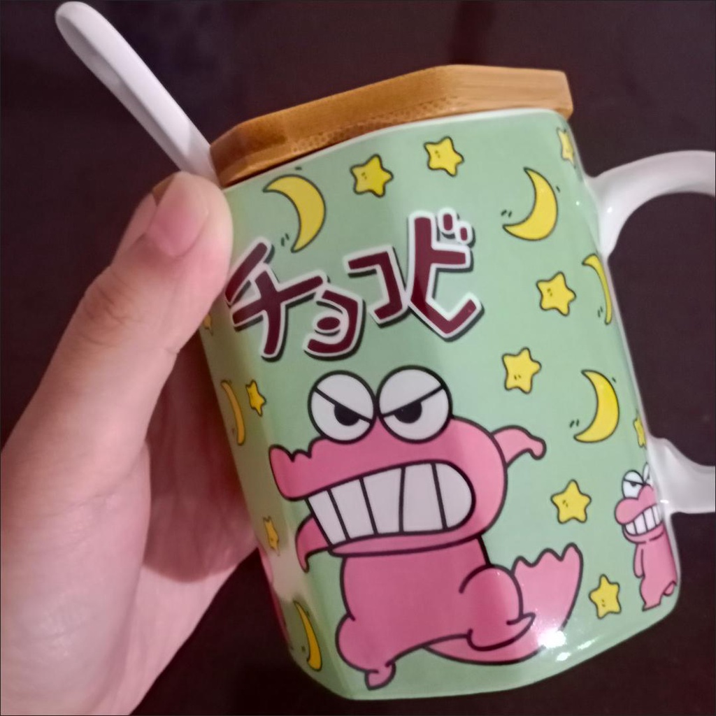 Cốc Uống Nước Bằng Sứ In Hoạt Hình Shin-Chan / Superman Kiểu Nhật Bản Dễ Thương Dùng Làm Quà Tặng