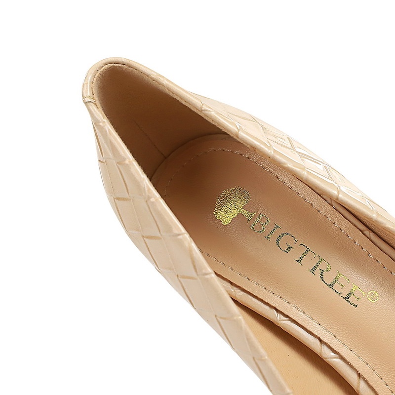 Giày cao gót 9.5cm BIGTREE 1932-1 da bóng mũi nhọn miệng nông thời trang cho nữ