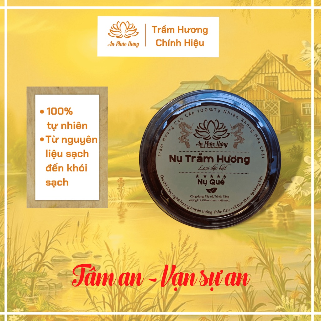 Trầm hương - Nụ trầm hương cao cấp khói ngược hương tự nhiên 100% hình nụ sen PHÚC LỘC THỌ Hương Quế