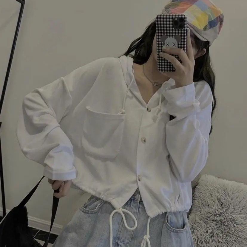 Áo Khoác Nữ Tay Dài Có Nón Thời Trang Hàn Quốc