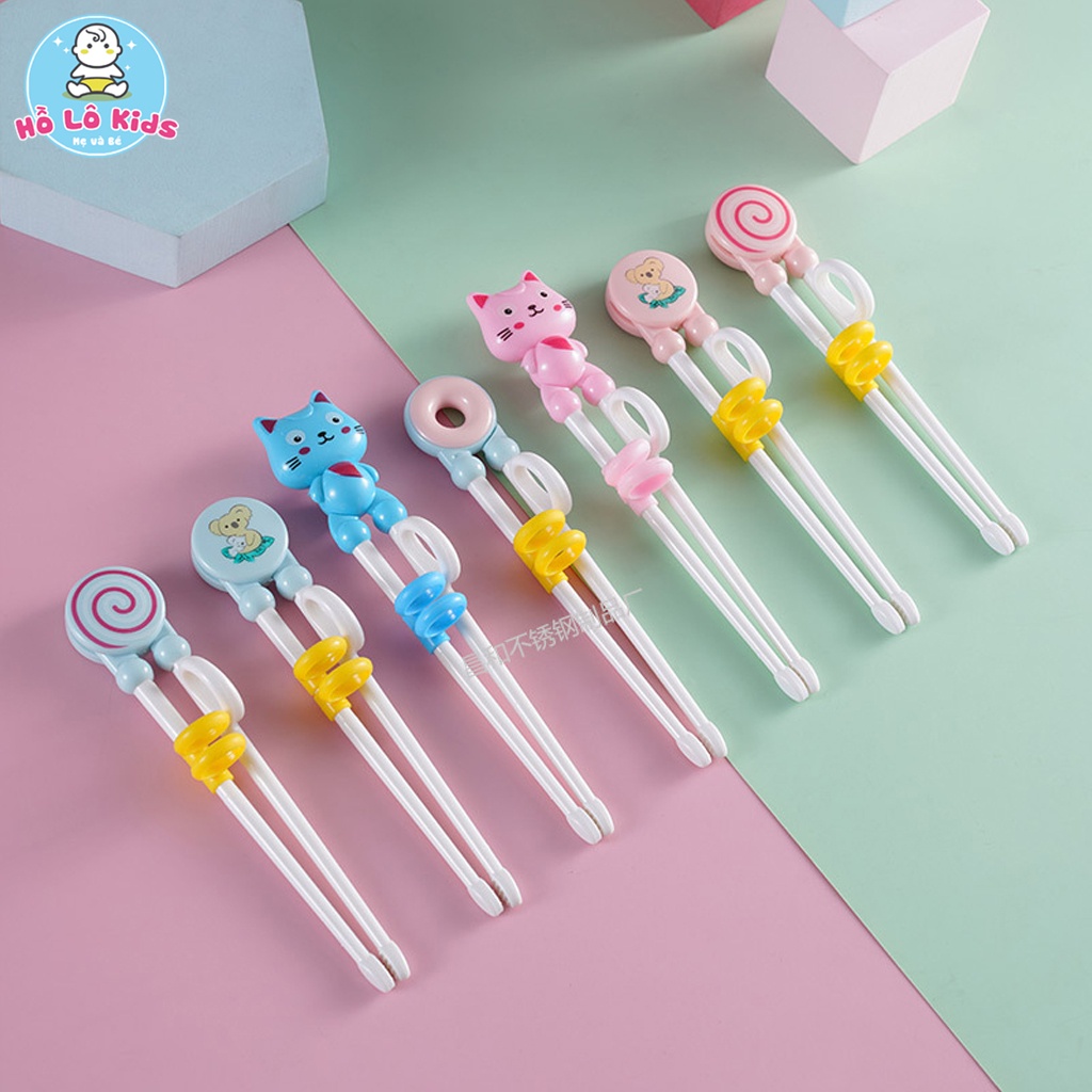 Đũa tập ăn cho bé xỏ ngón tập gắp đồ ăn hình thú Hồ Lô Kids