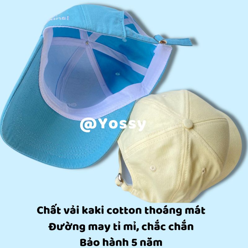 Mũ lưỡi trai nam nữ Yossy thêu chữ Ground phong cách Hàn Quốc ❤ Nón kết kaki unisex cao cấp