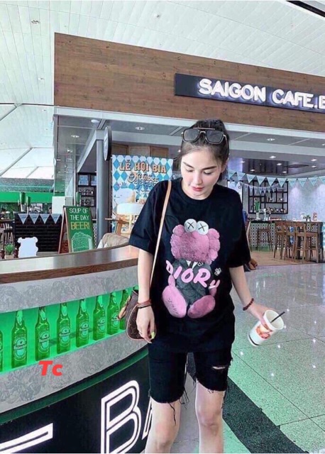 BST Áo gấu in Hồng có chữ TC12 siêu đẹp