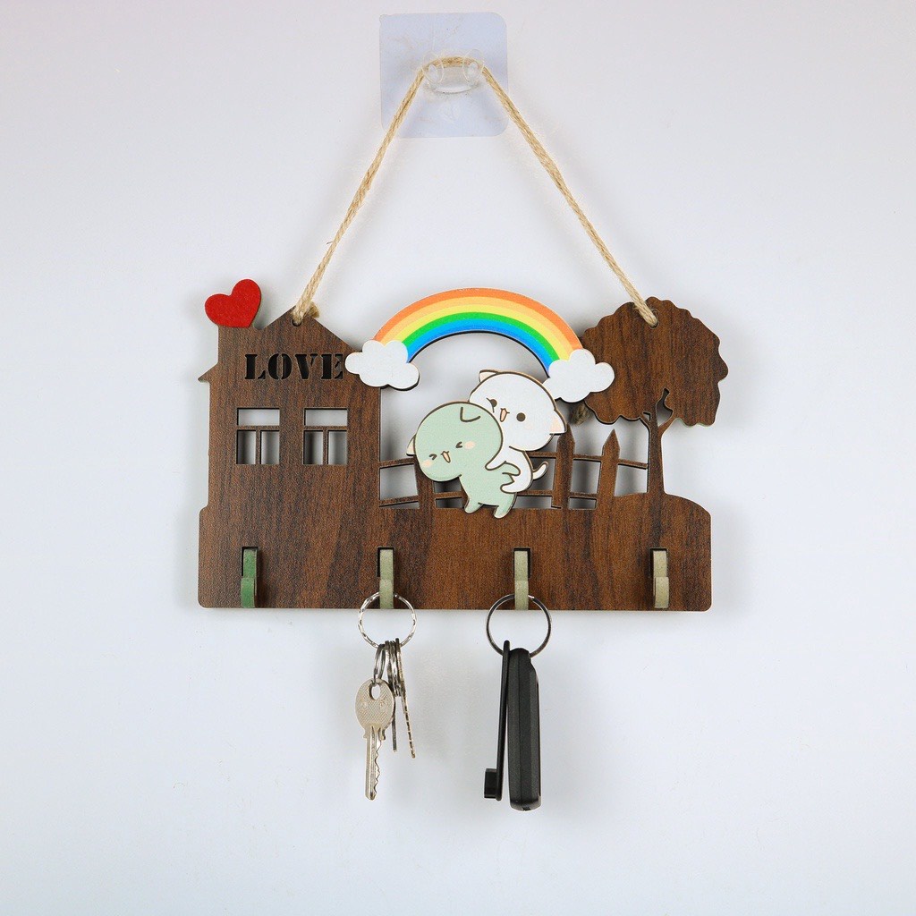 Bảng gỗ mèo đu dây, cõng nhau, totoro,...  - Bảng gỗ treo tường, trang trí nhà cửa