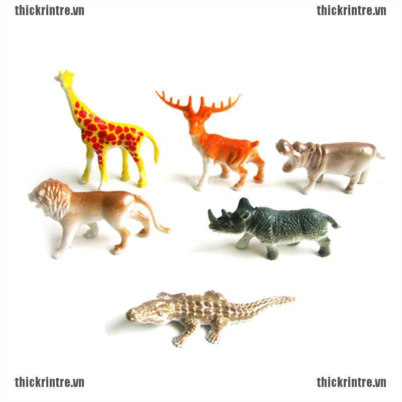 <Hot~new>8PCS Plastic Zoo Animal Figure Tiger Leopard Hippo Giraffe Kids Animal Toys Gift