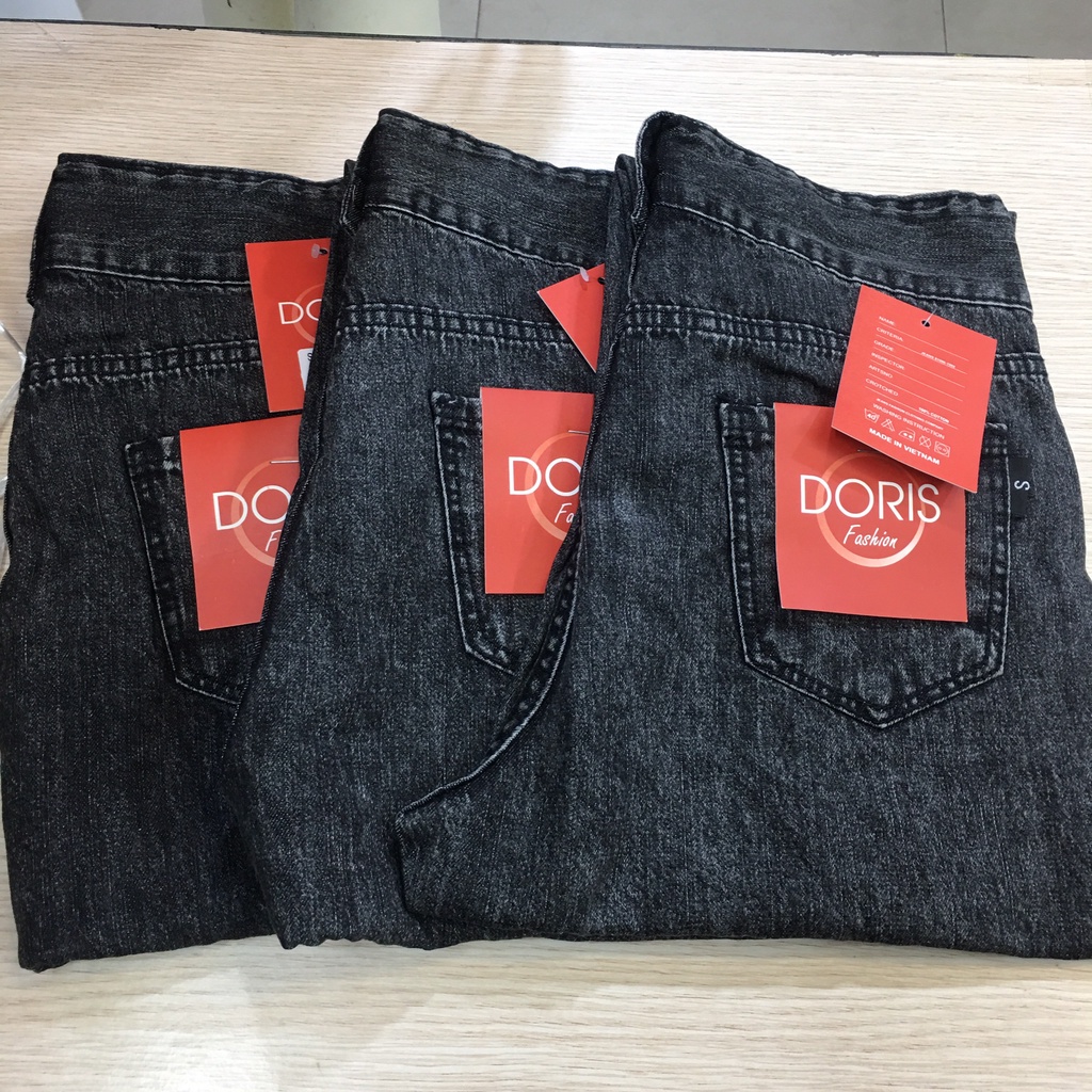 Quần jeans nữ cạp cao bo gấu bagi hot hit