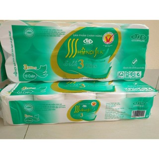 {HÀNG CAO CẤP] Giấy vệ sinh Hà Nội 3 lớp siêu dai, không lõi 10 cuộn