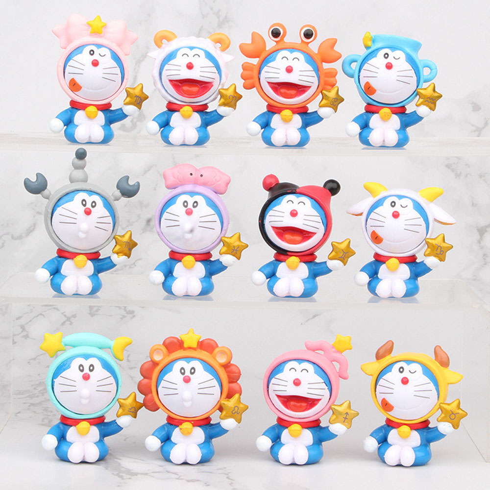 Set 12 Mô Hình Đồ Chơi Nhân Vật Doraemon Xinh Xắn