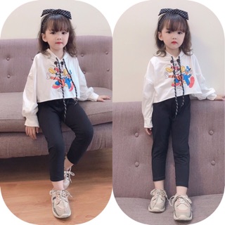 Bộ croptop vịt donal bé gái