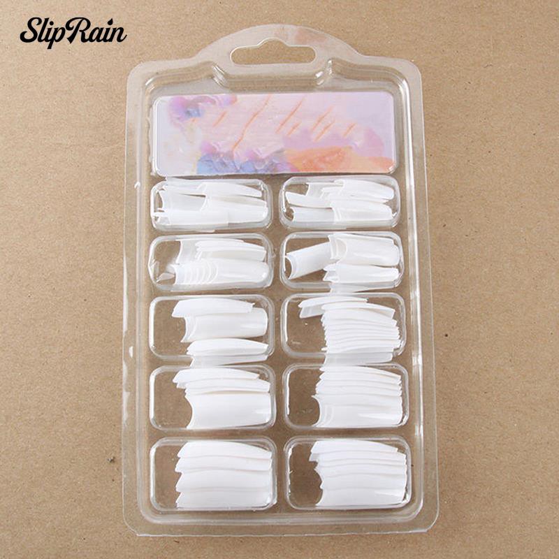 Set 100 Móng Tay Giả Kiểu Pháp Bằng Acrylic