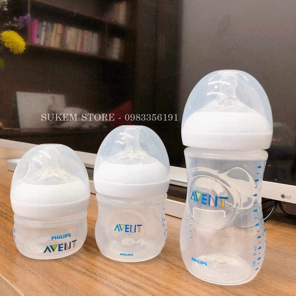 Bình Sữa Philips Avent Natural - Cổ Rộng 125ml 260ml 330m l- 100% Chính Hãng