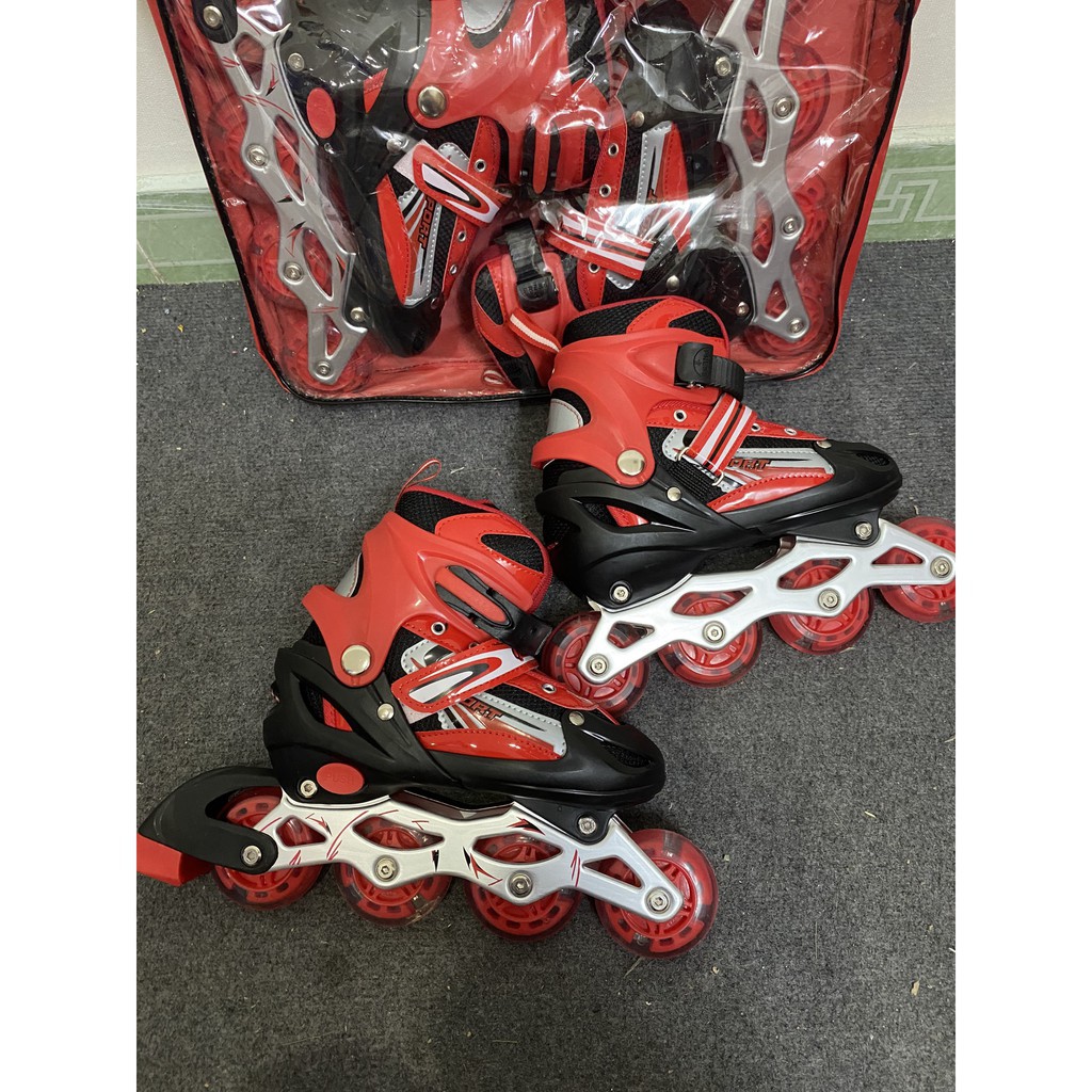 Giày Patin Trẻ Em 4 Bánh 2 Hàng Cho Bé Flying Eagle Longfeng Cougar, Trượt Batin Có Đèn Cao Cấp 5 6 7 8 9 10 Tuổi Giá Rẻ