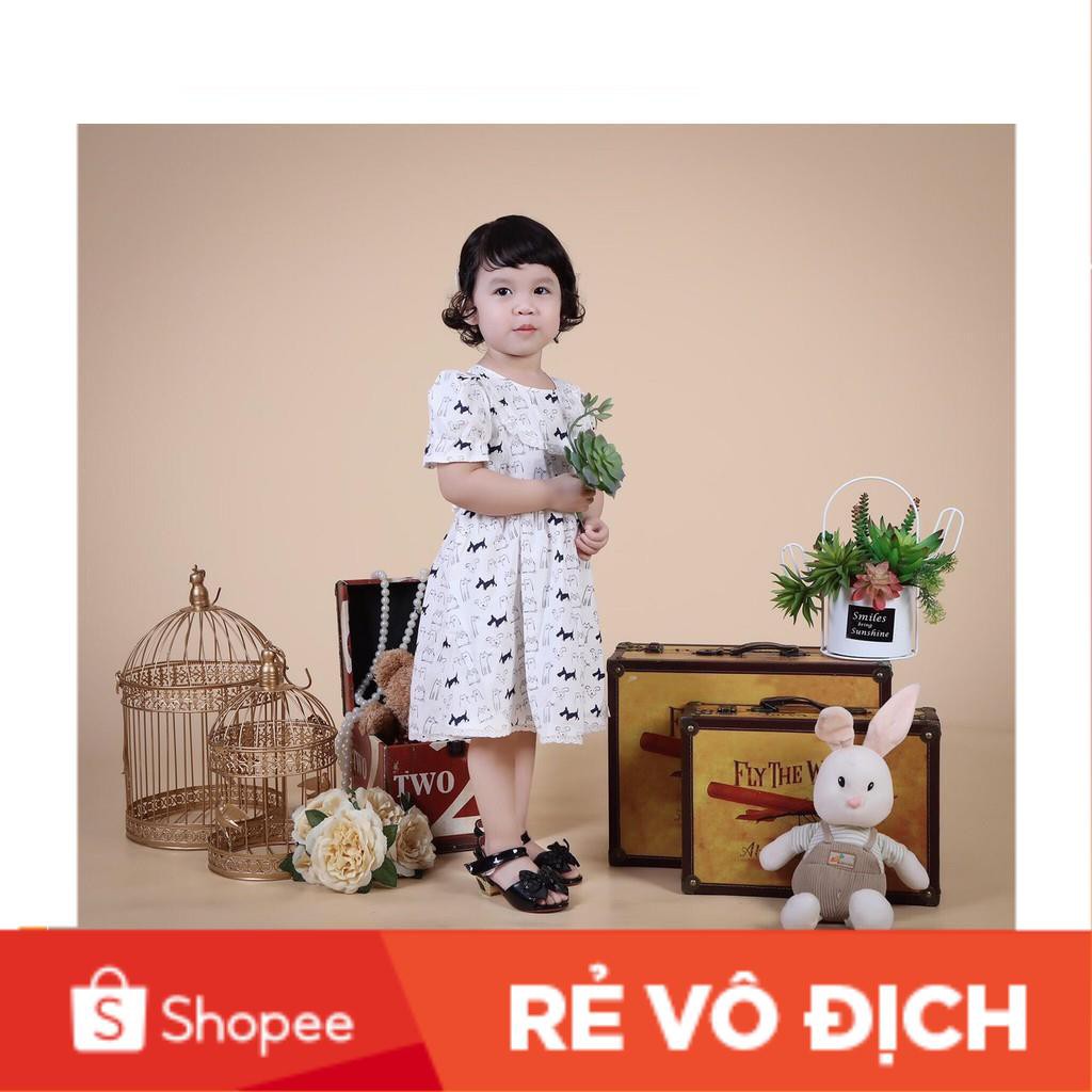 [Ảnh thật tự chụp] Váy thô đũi hình mèo ren ngực 2-7T. Chất liệu đũi thô thoáng mát, không nhăn. Thương hiệu LITIBABY