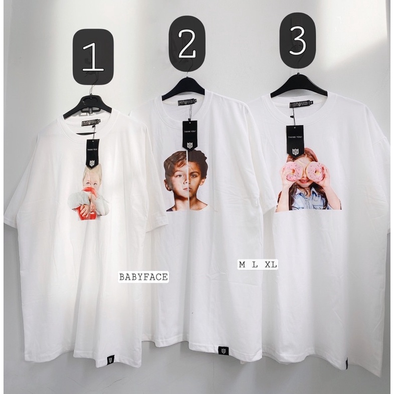 Áo Thun Baby Face Unisex Nam Nữ - Form rộng size M L XL ( 45-90Kg )