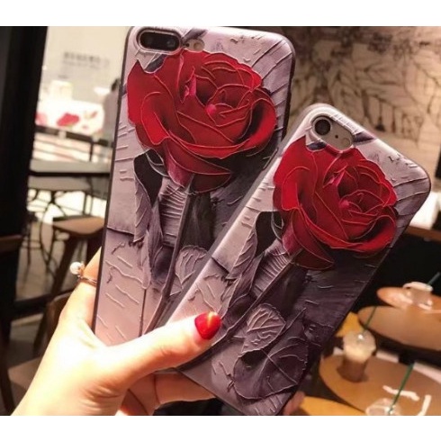 ốp lưng iPhone 7 in hình hoa hồng 3D