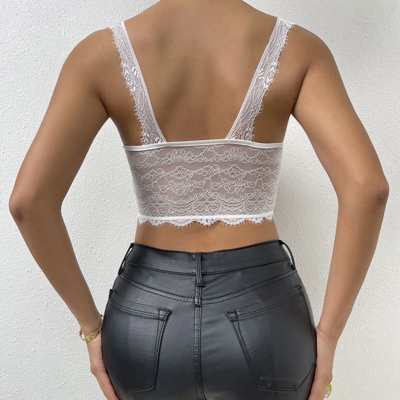 Áo Croptop Sát Nách Cột Dây Phía Trước Kiểu Dáng Quyến Rũ Cho Nữ