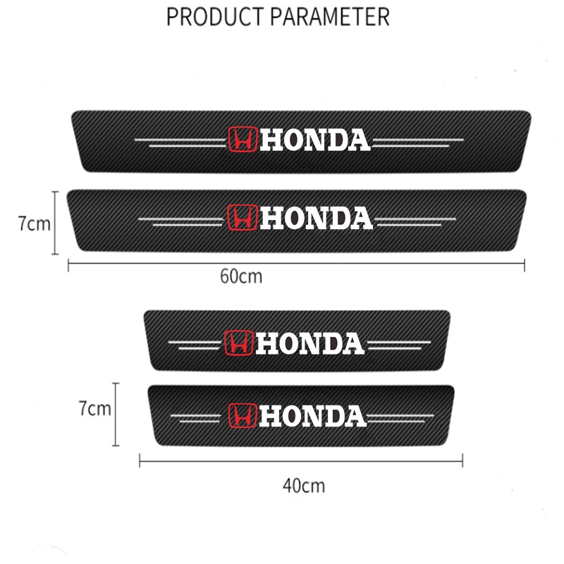 Set 4 Miếng Dán Sợi Carbon Dày Dặn Chống Trầy Cho Honda City Jazz Civic Fc CRV Accord BRV