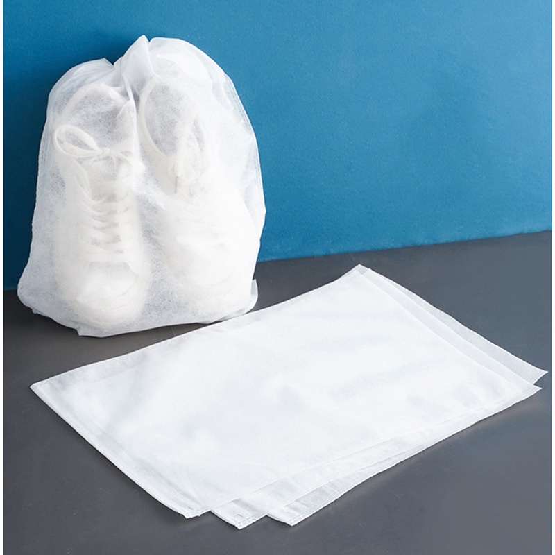 Combo 10 túi đựng giày dây rút, túi đựng quần áo màu trắng size to