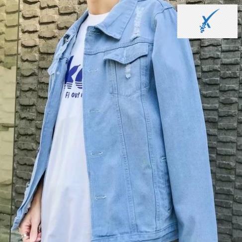 Áo Khoác Jeans Trơn Rách Basic Unisex Cho Cả Nam Và Nữ [FASHION 2022]