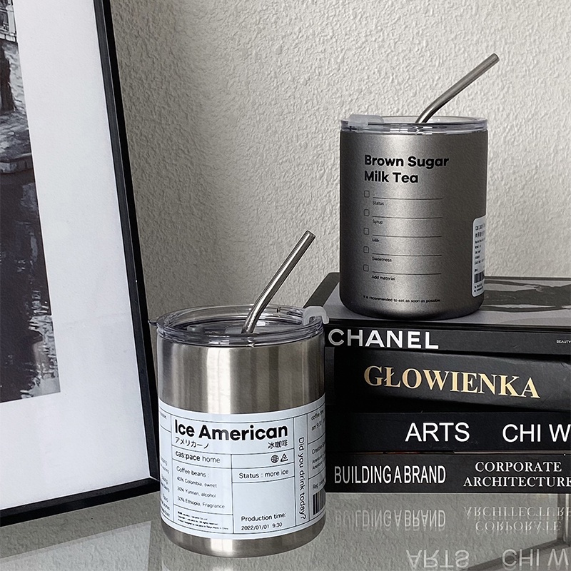 Cốc Cà Phê Chất Liệu Thép Không Gỉ 304 Kích Thước 360 / 600Ml Bình Nước Giữ Nhiệt Bằng Thép Không Gỉ Dung Tích Lớn