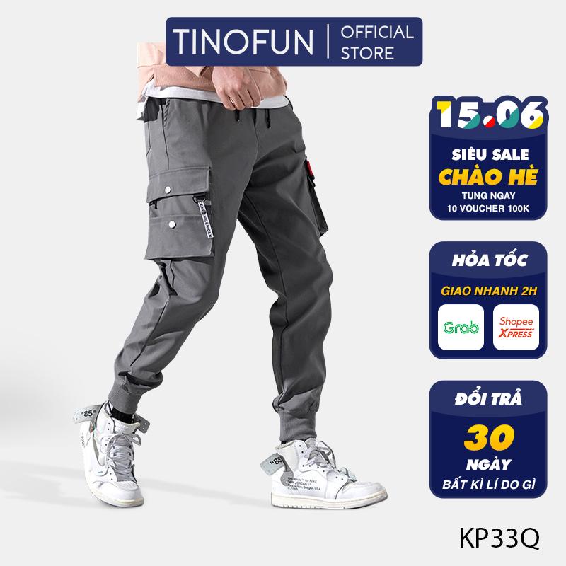 Quần thể thao nam TINOFUN kaki thô túi hộp kiểu bó ống Hàn Quốc ống dài,quần áo mùa hè