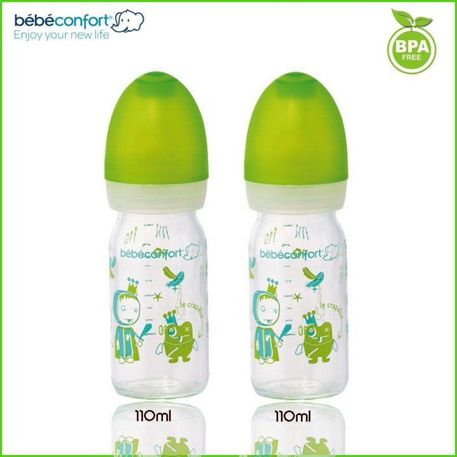Bình thủy tinh cổ hẹp Bebeconfort 110ml