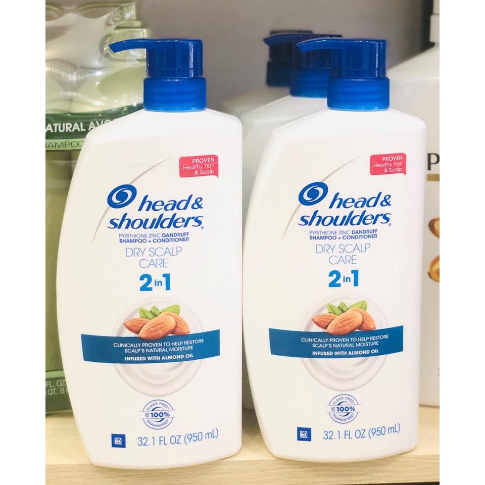 [Đủ Size 950ml - 1.28L] Dầu Gội Head &amp; Shoulders Dry Scalp Care Almond Oil 2in1