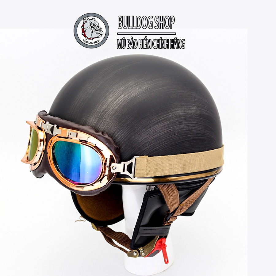 Mũ Bảo Hiểm 1/2 Đầu Haley Napoli N120 Kính Phi Công - Bulldogshop