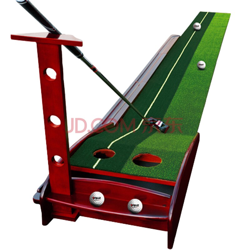 Set chơi golf putting trong nhà gồm gậy và thảm gạt gỗ