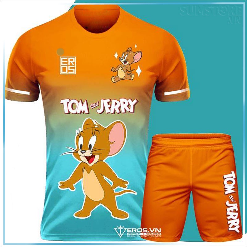 Áo Đá Bóng Nam Nữ Độc Lạ Cực Dễ Thương – Chuột Jerry - Bộ Quần Áo Bóng Đá Nam Nữ Mới Nhất