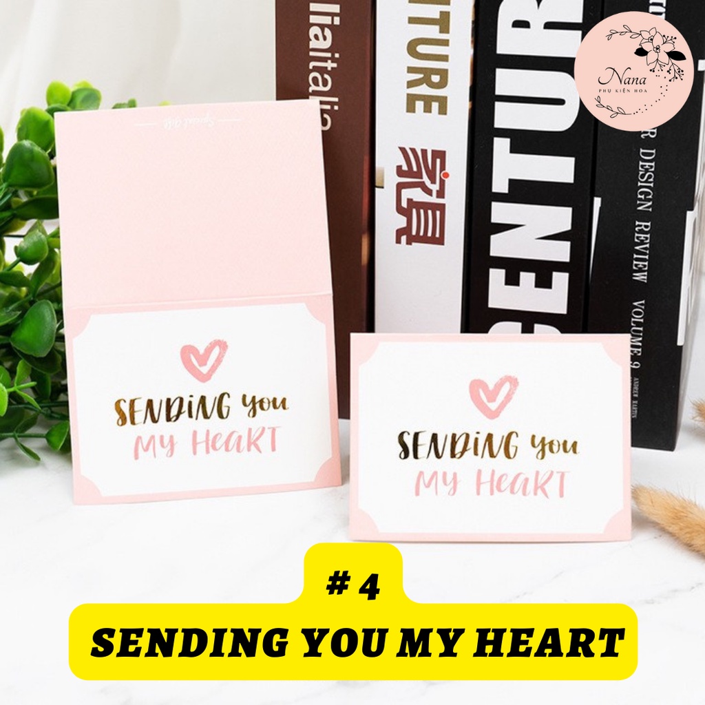 Thiệp gấp in chữ TIẾNG ANH, nội dung phong phú, phù hợp các dịp 8/3, Valentine, Sinh nhật, Kỷ niệm, Cảm ơn