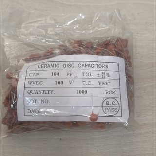 [10 Con] Tụ gốm 100nF 104p 104 (Tụ đỏ)