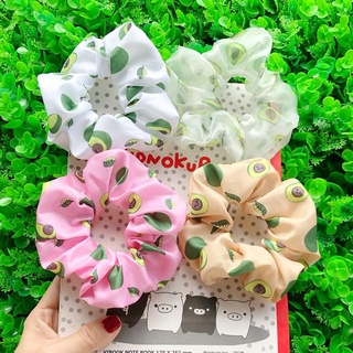 Buộc tóc, cột tóc vải scrunchies họa tiết hoa quả nhiều màu sắc