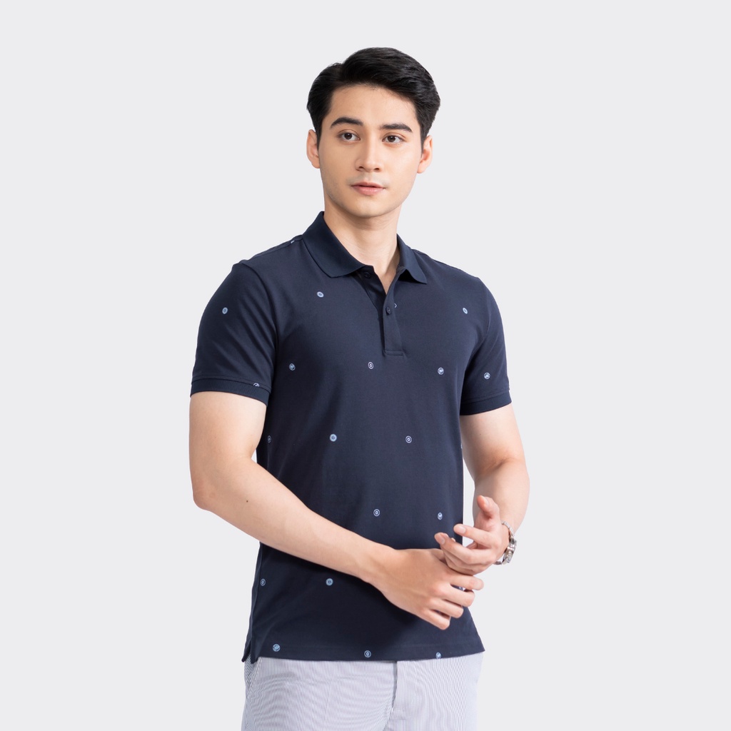 Áo polo nam Aristino thiết kế basic với cổ dệt tinh tế, in họa tiết độc đáo, màu sắc trung tính - APS030S2