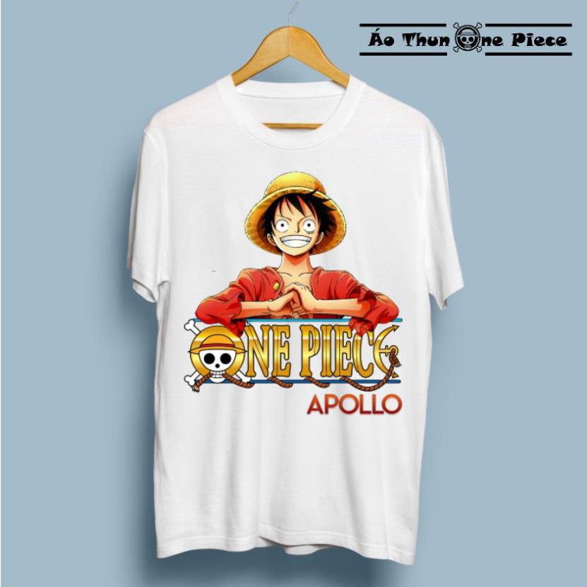 ⚡️FREESHIP⚡️Áo Thun In Hình Luffy One Piece kèm Logo áo trắng Giá Rẻ "Cực Ngầu" - Áo Thun One Piece
