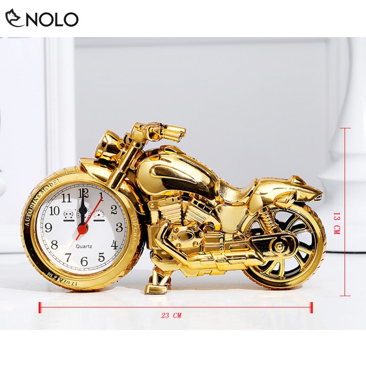 Đồng Hồ Để Bàn Trang Trí Model MAC001 Hình Xe Mô Tô Phân Khối Lớn Có Chuông Báo Thức Chất Liệu Nhựa ABS