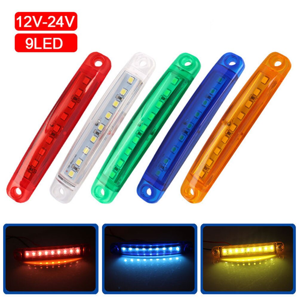 Set 2 Đèn LED Cảnh Báo 24V 9 Bóng Gắn Hông Xe Tải / Xe Moóc